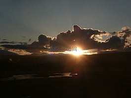 日落,云,天空
