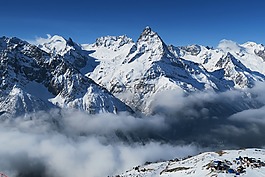 雪覆蓋,山,雪