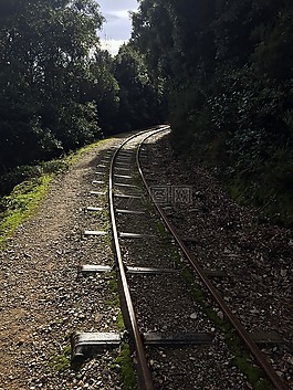 火車鐵軌,森林,希臘