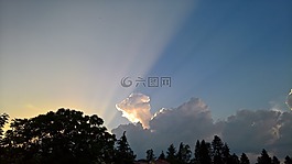 云,雷暴,太陽
