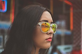 女子,太陽鏡,眼鏡