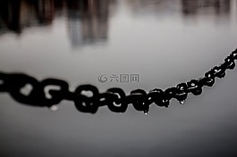 雨,鏈,黑色和白色