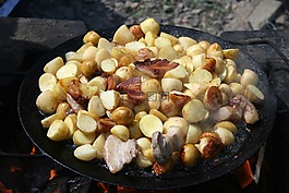 野餐,別墅,炒