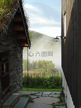 山,云,天空