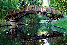 橋,鏡像,水