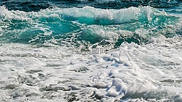 波,海,自然