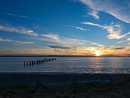 景观,金色的夕阳,日落的时候