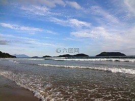 海灘,假期,夏季