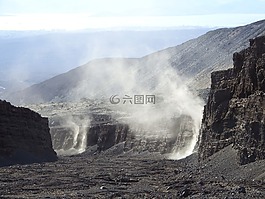 火山,腳,峽谷