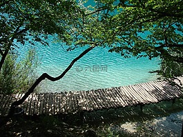 藍(lán)色的水,plivsko湖,克羅地亞