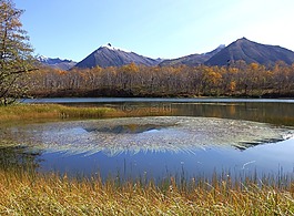 山,火山,湖
