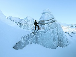 冰川,冬季,雪