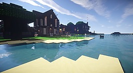 minecraft,河,中世紀的構建