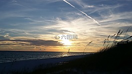 發(fā)光,海灘,天空