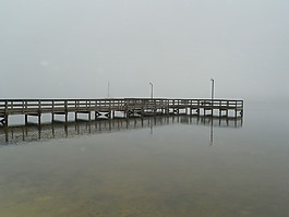 碼頭,水,霧