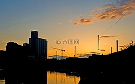 日落,晚上,太陽