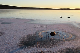 秋冰,日出,冬天