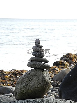 石頭,丹麥,海