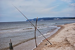 桿,海,海灘