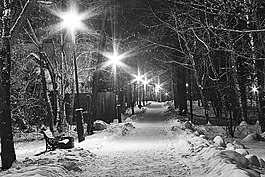冬季,街,夜