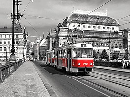 電車,gleise,布拉格