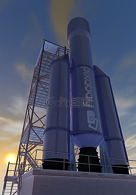 火箭,發射臺,啟動