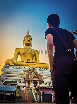 พระ,视图,手表