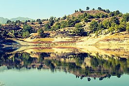 湖,景觀,山