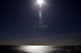 日落,天空,abendstimmung