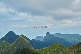 山,森林,景觀