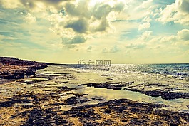 巖質(zhì)海岸,海,地平線
