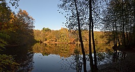 hubertus湖,柏林,秋季