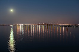月光,橋,夜