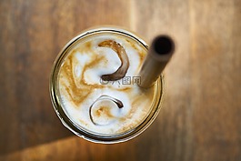 咖啡,飲料,熱奶咖啡
