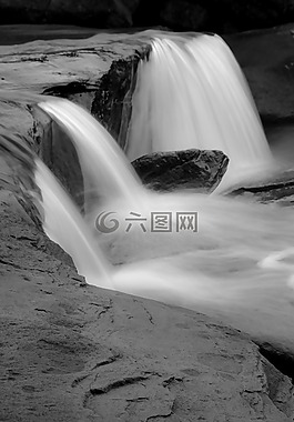 水,石,长时间曝光
