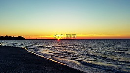 海,日落,景觀(guān)