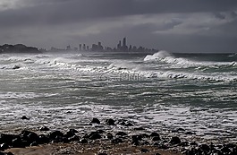 金海岸,海灘,風暴
