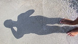 陰影,海灘,沙