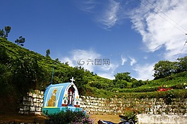 印度,寺,部落