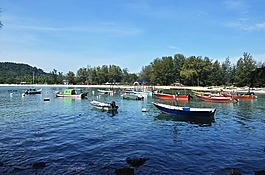 海,天空,船