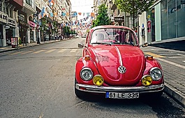 汽車,彩旗,車