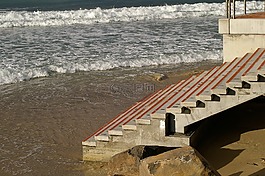 步驟,混凝土,海灘