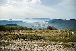 山,景觀,冬天