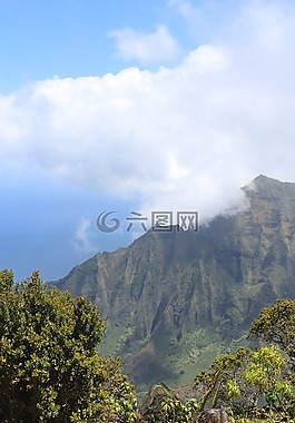 夏威夷,山,景觀