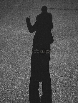 影子,夜,人的