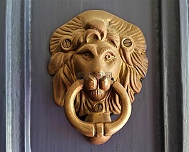 獅子,門,門環