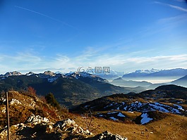 山,天空,景觀