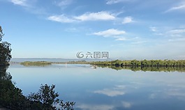 河,日出,上午