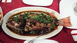 魚,晚餐,中國