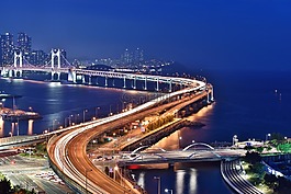 釜山夜景,廣安橋,晚上